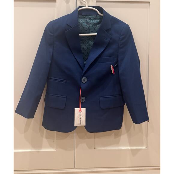 Isaac Mizrahi Blazer 2T Slim Fit Two-Button Blue Formal Jacket Toddler Boys NWT - Picture 1 of 9